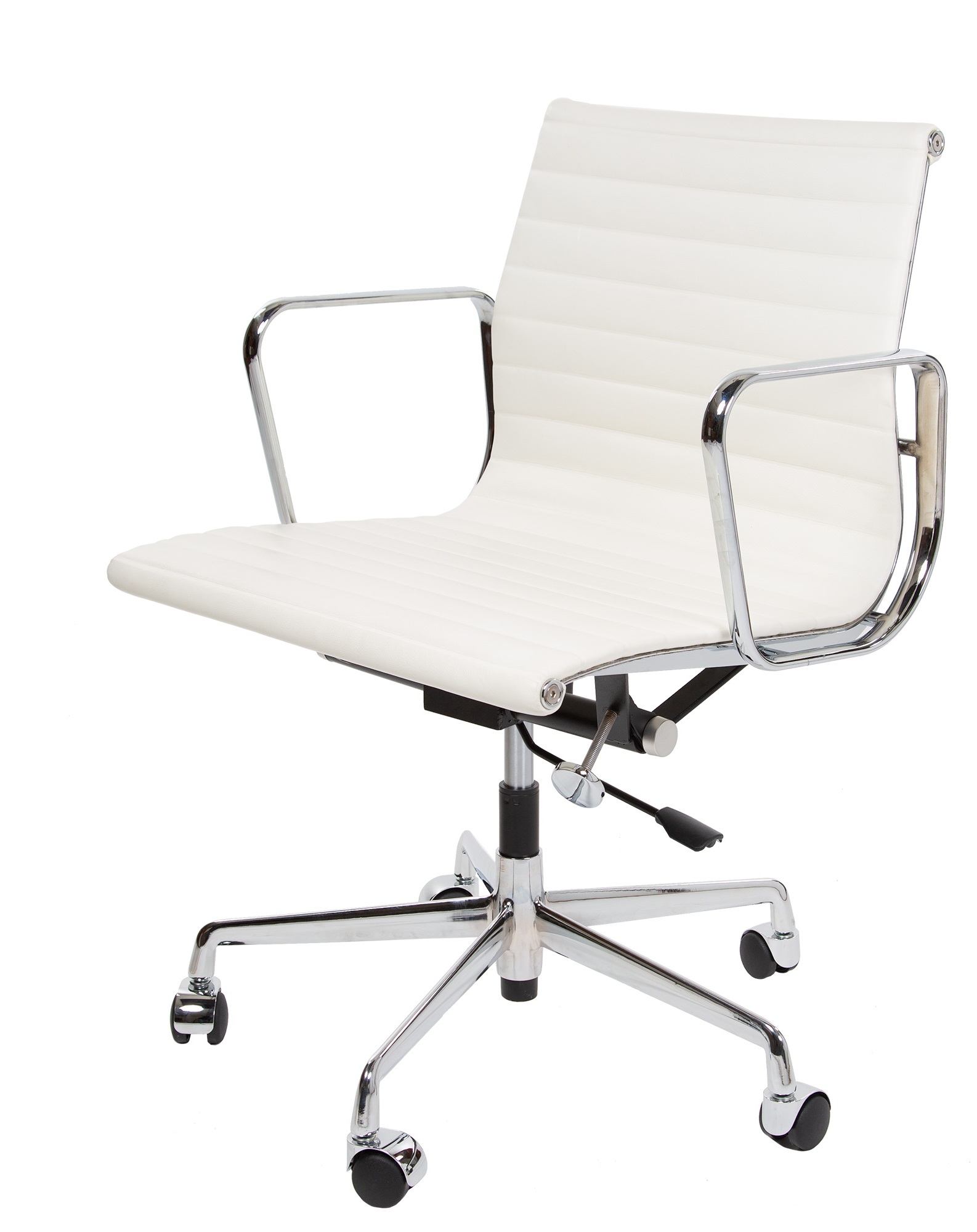 Charles Eames style, Krzeslo biurowe EA117 Skóra smietana