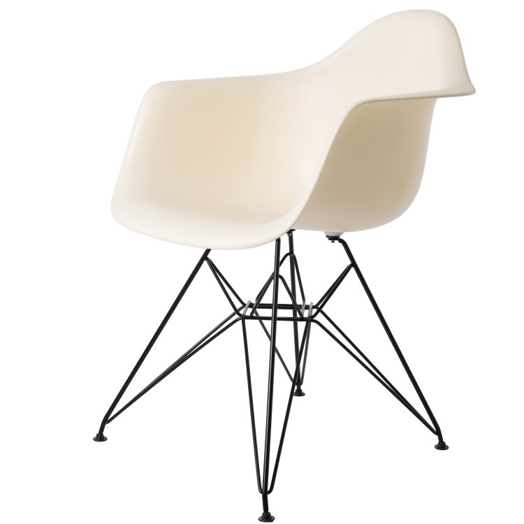 Charles Eames style, Jadalnia krzeslo DAR Czarna rama Krem PP