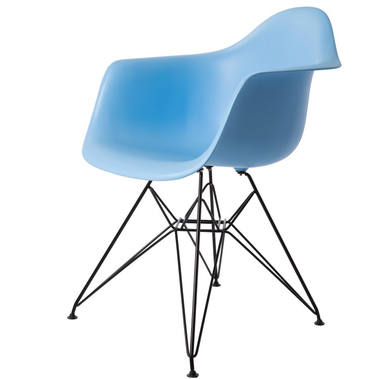 Charles Eames style, Jadalnia krzeslo DAR Czarna rama PP jasnoniebieski