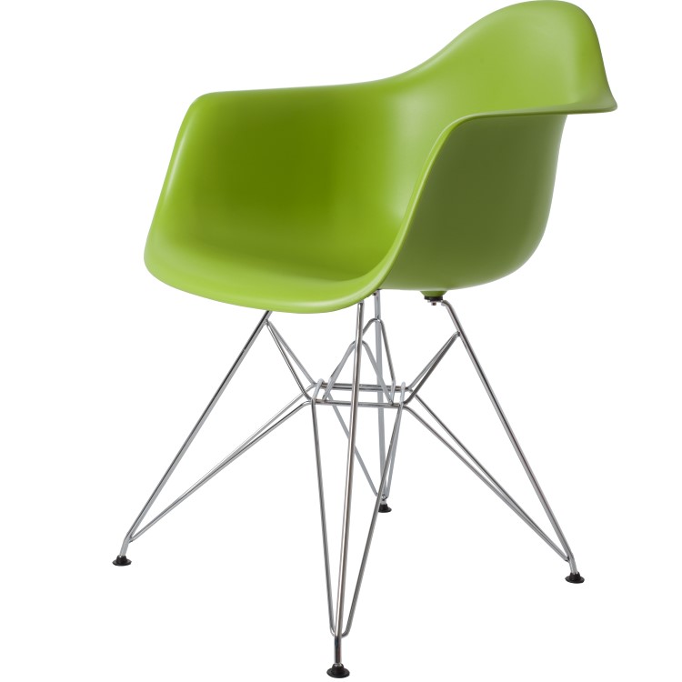 Charles Eames style, Jadalnia krzeslo DAR PP zielony