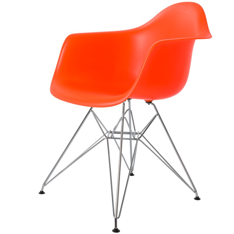 Charles Eames style, Jadalnia krzeslo DAR PP pomaranczowy neon