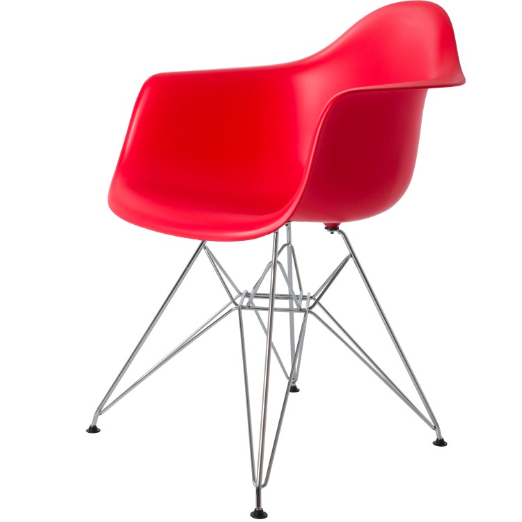 Charles Eames style, Jadalnia krzeslo DAR PP czerwony