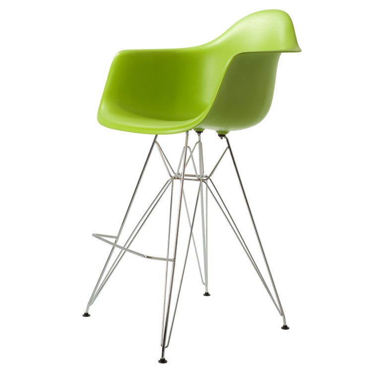 Charles Eames style, Krzeslo barowe DAR PP zielony