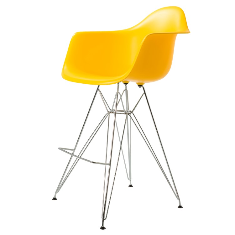 Charles Eames style, Krzeslo barowe DAR PP zólty