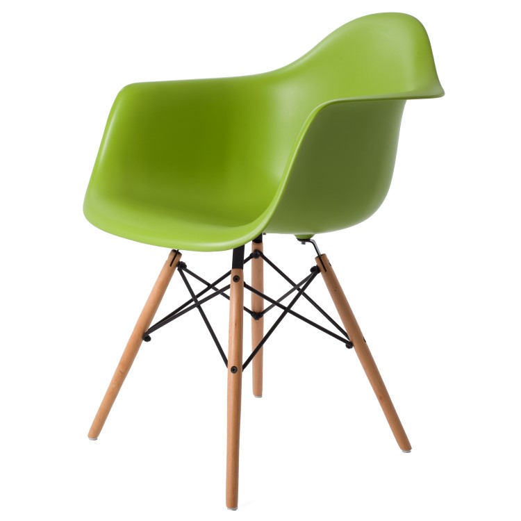 Charles Eames style, Jadalnia krzeslo DAW PP zielony
