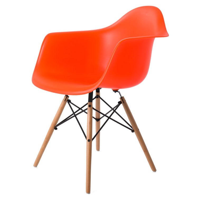 Charles Eames style, Jadalnia krzeslo DAW PP pomaranczowy neon