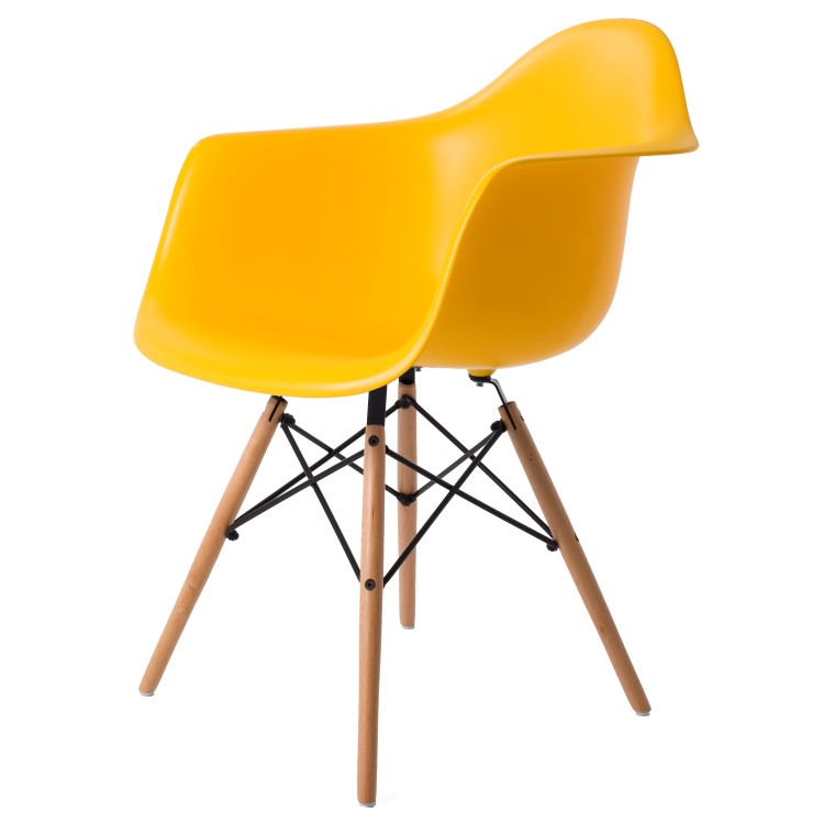 Charles Eames style, Jadalnia krzeslo DAW PP zólty