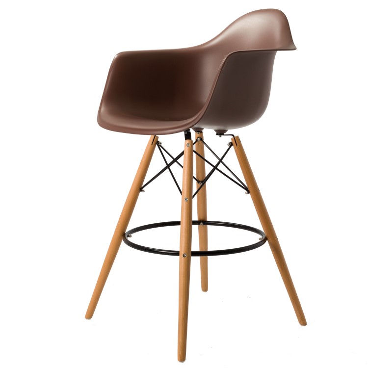 Charles Eames style, Krzeslo barowe DAW PP brazowy