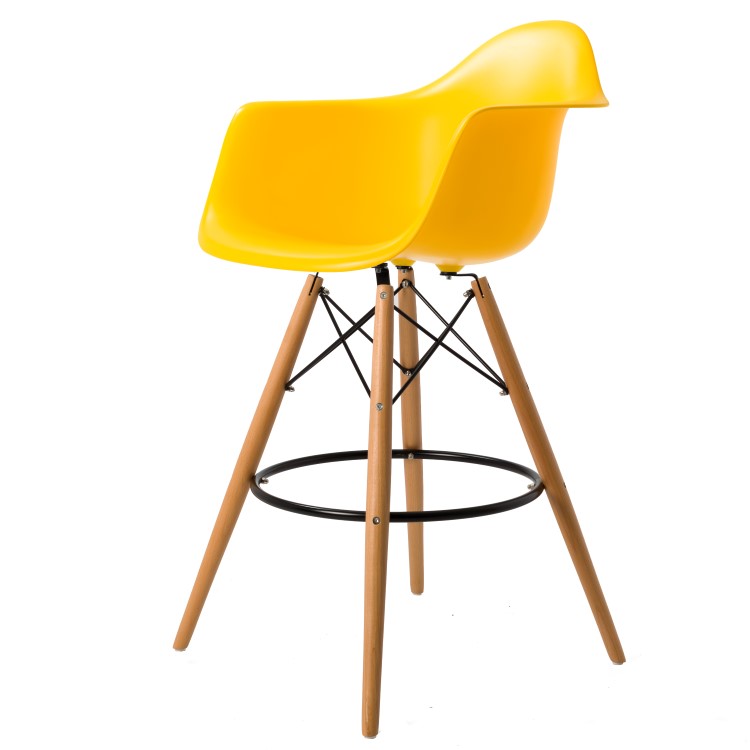 Charles Eames style, Krzeslo barowe DAW stolek PP zólty