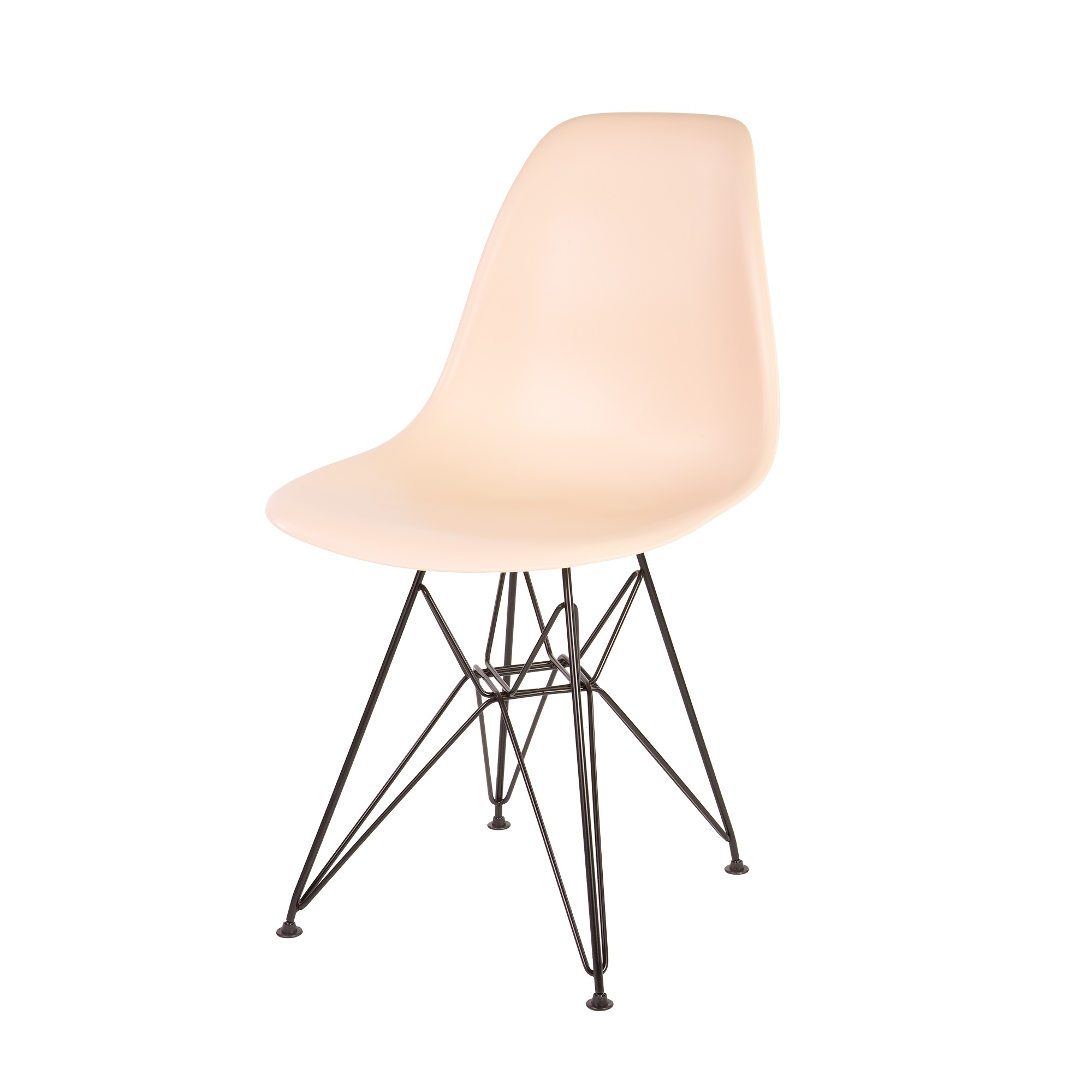 Charles Eames style, Jadalnia krzeslo DSR matowy PP baby pink