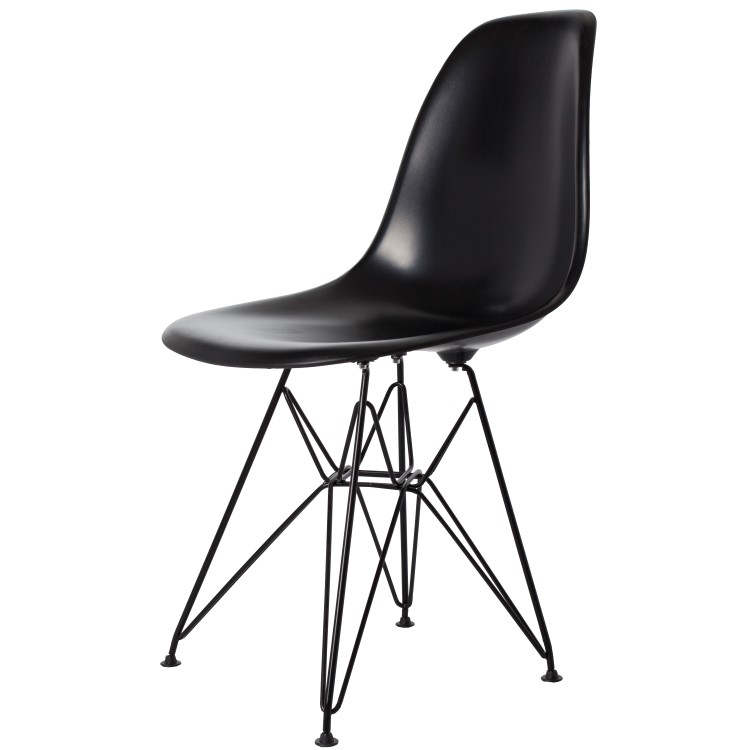 Charles Eames style, Jadalnia krzeslo DSR Czarna rama ABS czarny