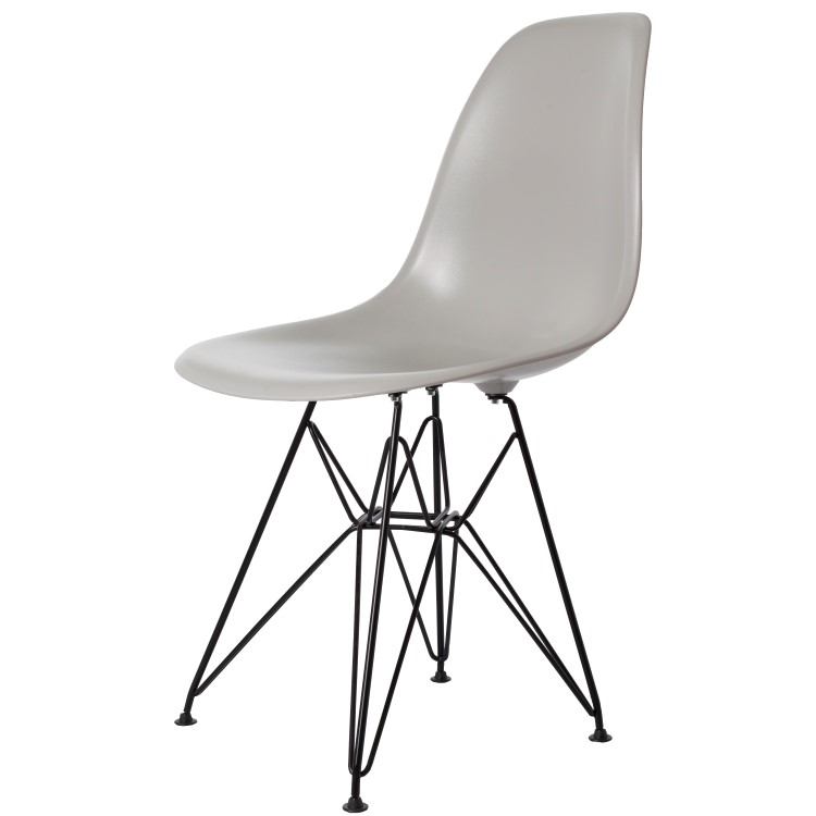 Charles Eames style, Jadalnia krzeslo DSR Czarna rama ABS jasnoszary
