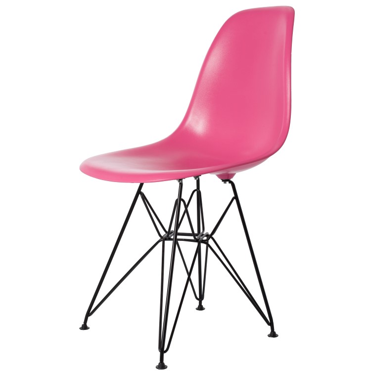 Charles Eames style, Jadalnia krzeslo DSR Czarna rama ABS rózowy