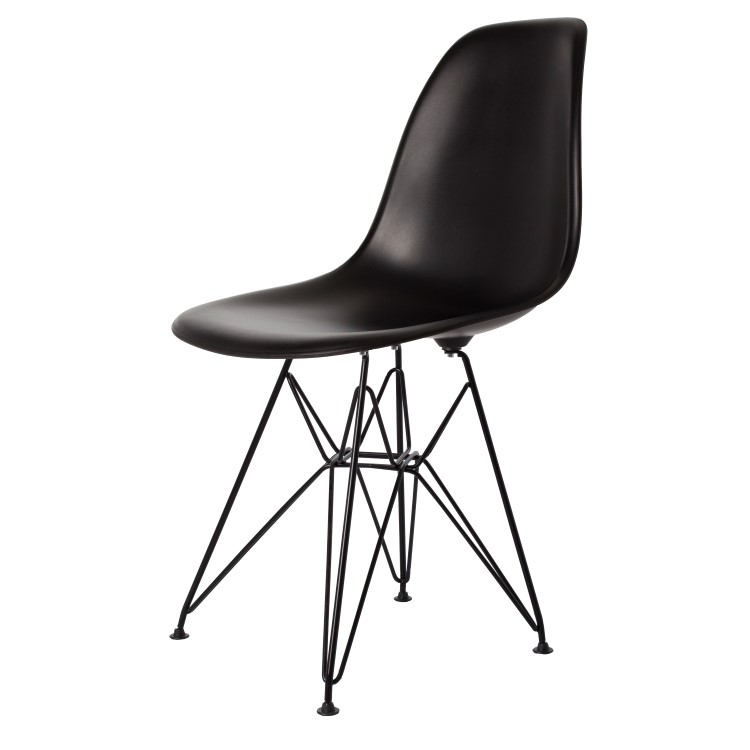 Charles Eames style, Jadalnia krzeslo DSR matowy PP czarny