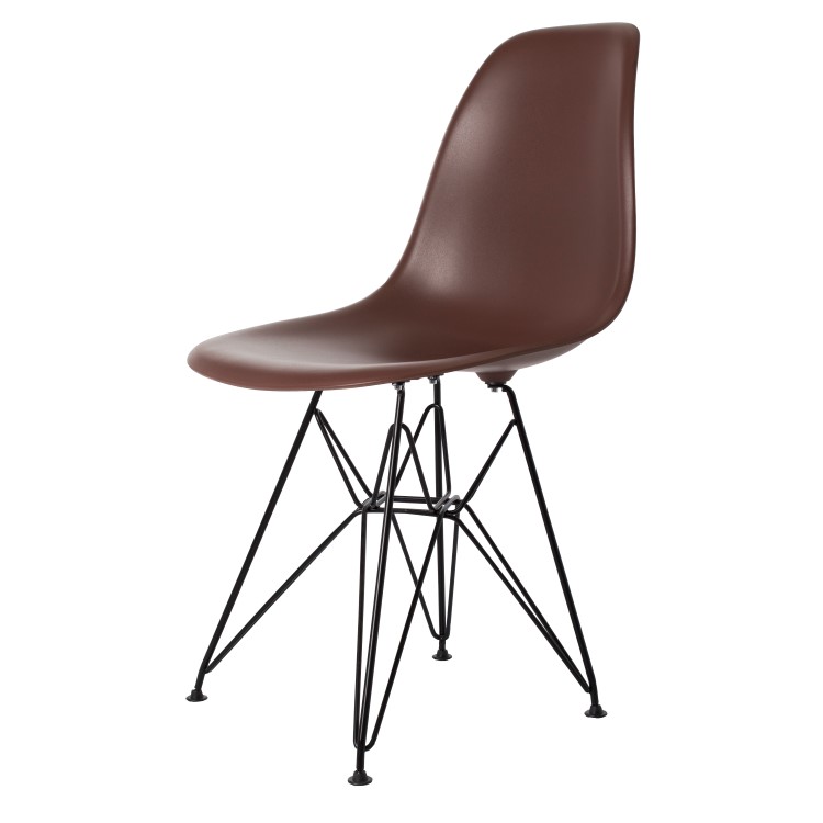 Charles Eames style, Jadalnia krzeslo DSR matowy PP brazowy