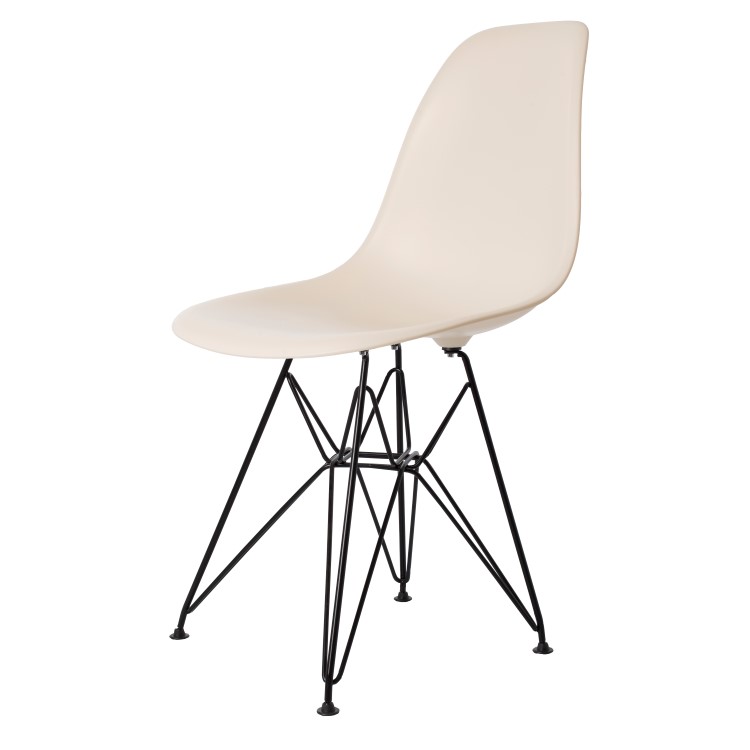 Charles Eames style, Jadalnia krzeslo DSR matowy Krem PP
