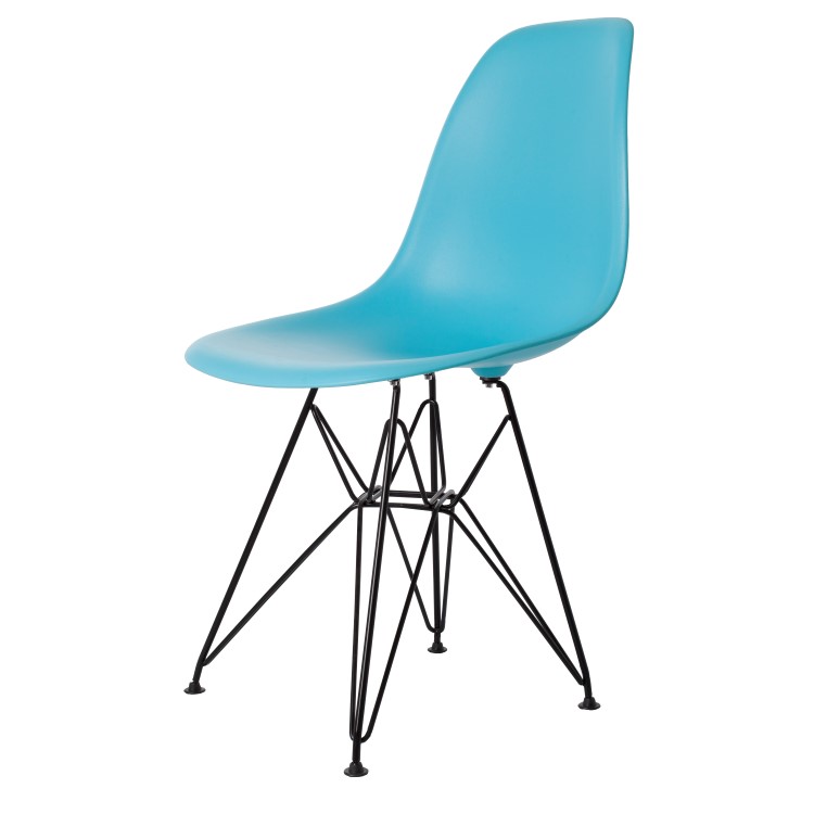 Charles Eames style, Jadalnia krzeslo DSR matowy PP neon niebieski