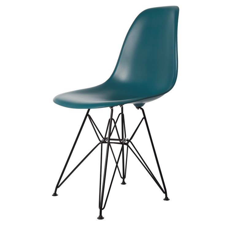 Charles Eames style, Jadalnia krzeslo DSR matowy PP blekitny