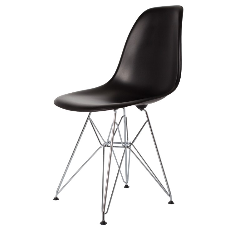 Charles Eames style, Jadalnia krzeslo DSR matowy PP czarny