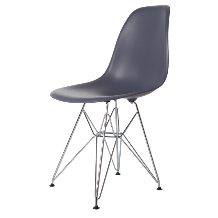 Charles Eames style, Jadalnia krzeslo DSR matowy PP ciemnoszary