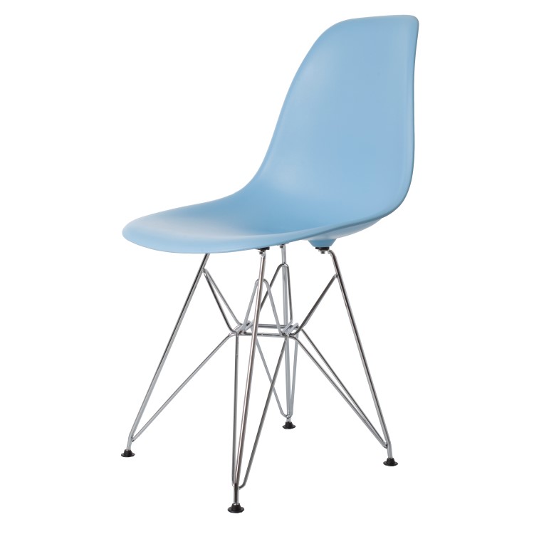 Charles Eames style, Jadalnia krzeslo DSR matowy PP jasnoniebieski