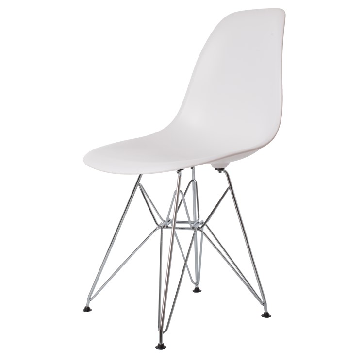Charles Eames style, Jadalnia krzeslo DSR matowy PP bialy