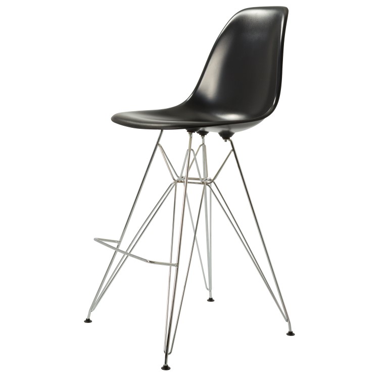 Charles Eames style, Krzeslo barowe DSR lsniacy ABS czarny