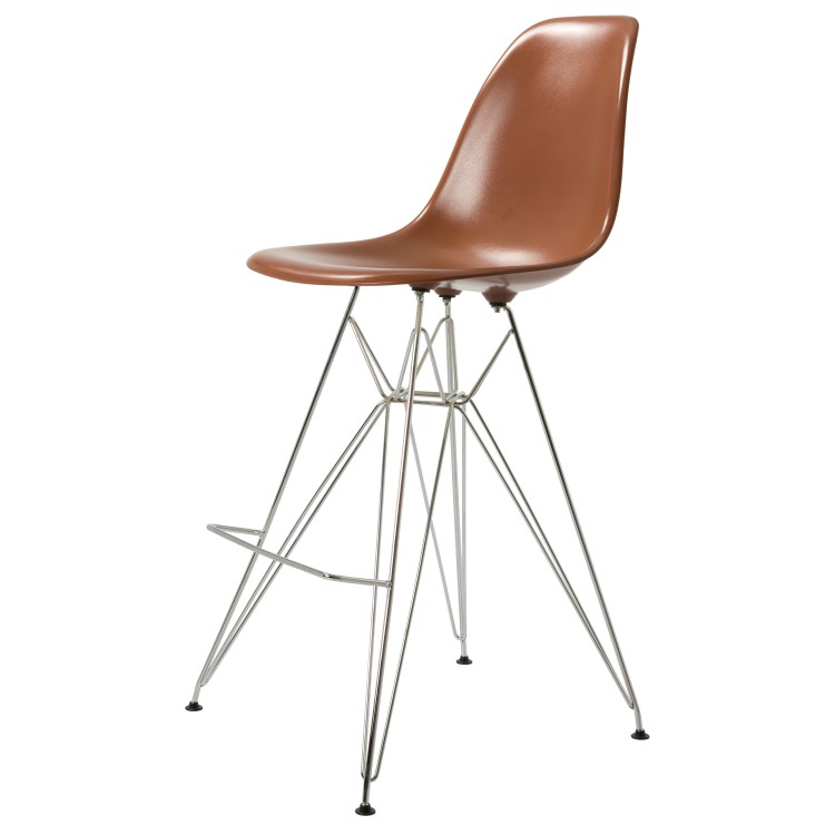 Charles Eames style, Krzeslo barowe DSR lsniacy ABS brazowy