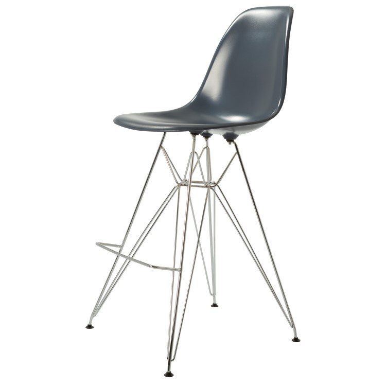 Charles Eames style, Krzeslo barowe DSR lsniacy ABS ciemnoszary