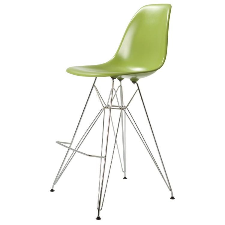 Charles Eames style, Krzeslo barowe DSR lsniacy ABS Zielony