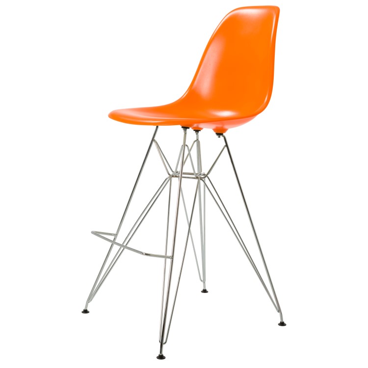 Charles Eames style, Krzeslo barowe DSR lsniacy ABS pomaranczowy