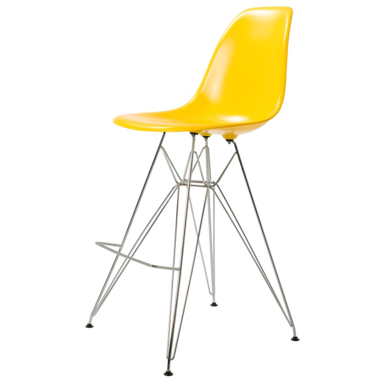 Charles Eames style, Krzeslo barowe DSR lsniacy ABS Zólty