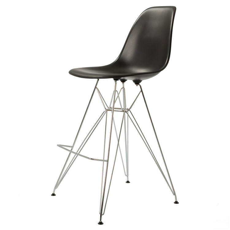 Charles Eames style, Krzeslo barowe DSR matowy PP czarny