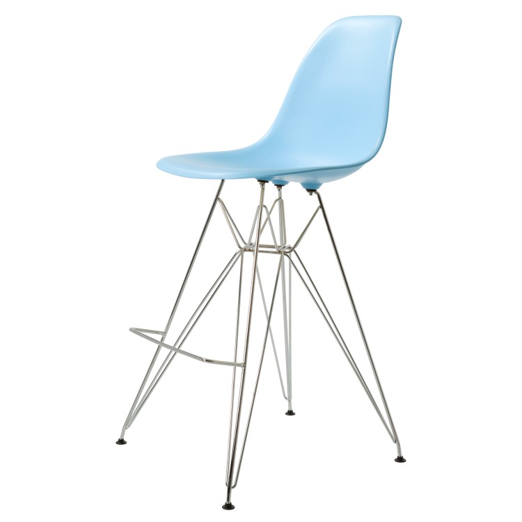 Charles Eames style, Krzeslo barowe DSR matowy PP jasnoniebieski