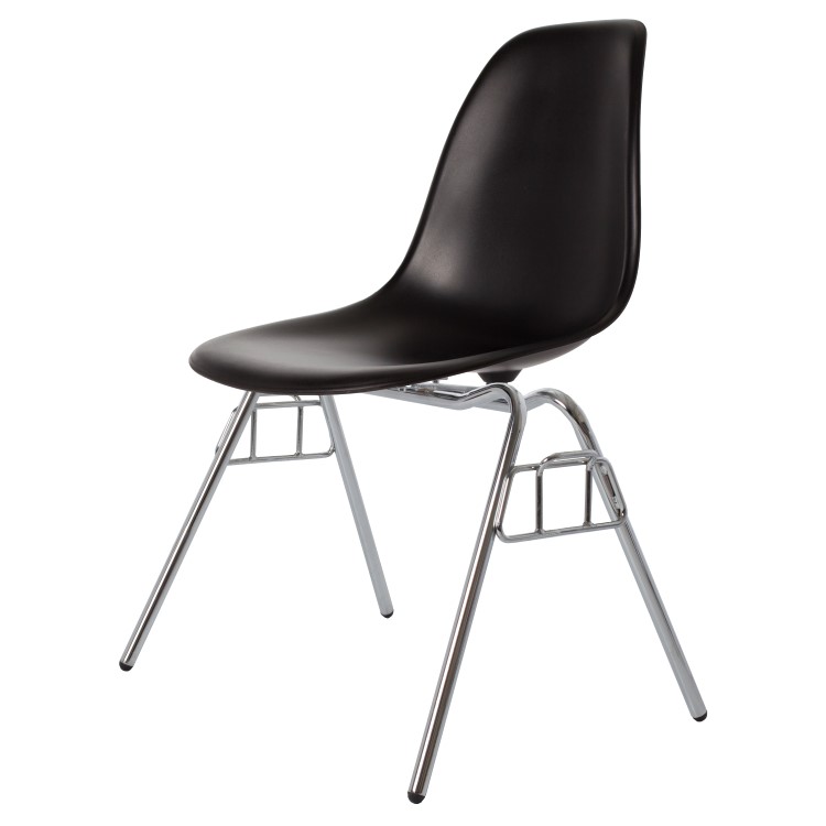 Charles Eames style, Jadalnia krzeslo DSS matowy PP czarny