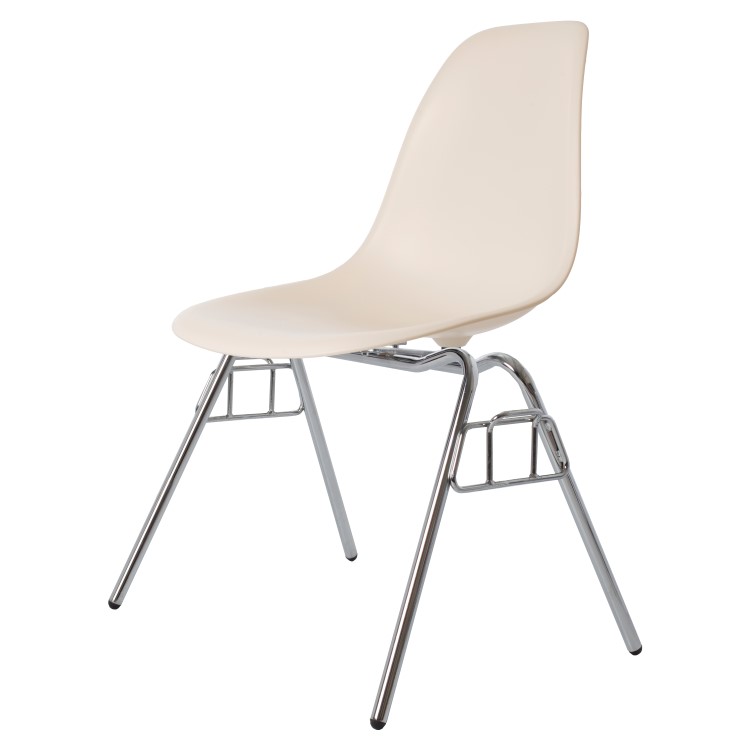 Charles Eames style, Jadalnia krzeslo DSS matowy Krem PP