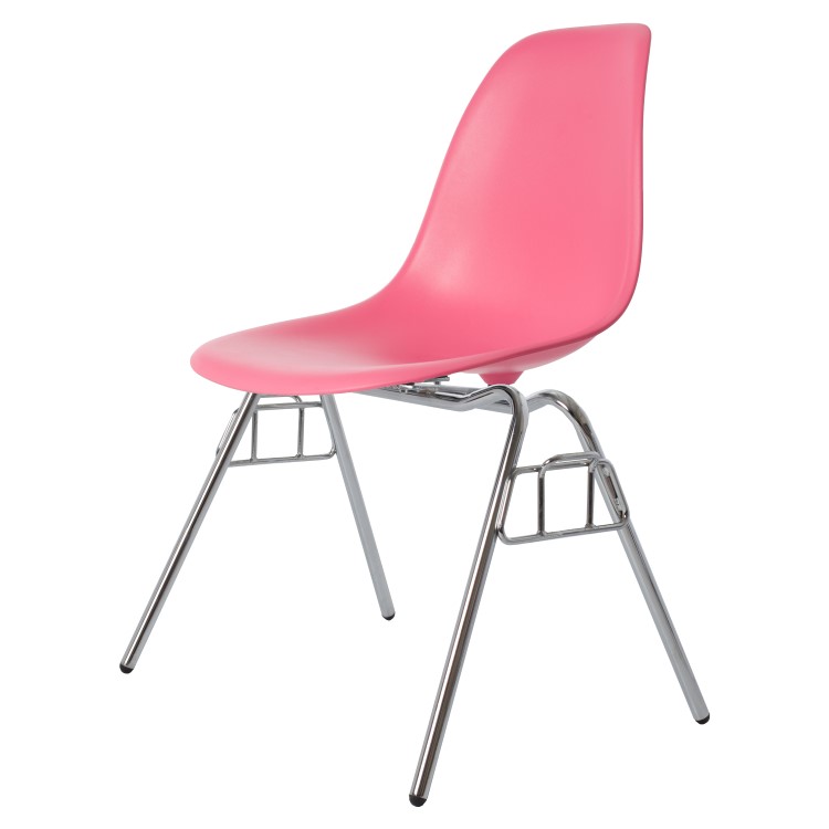 Charles Eames style, Jadalnia krzeslo DSS matowy PP jasno rózowy