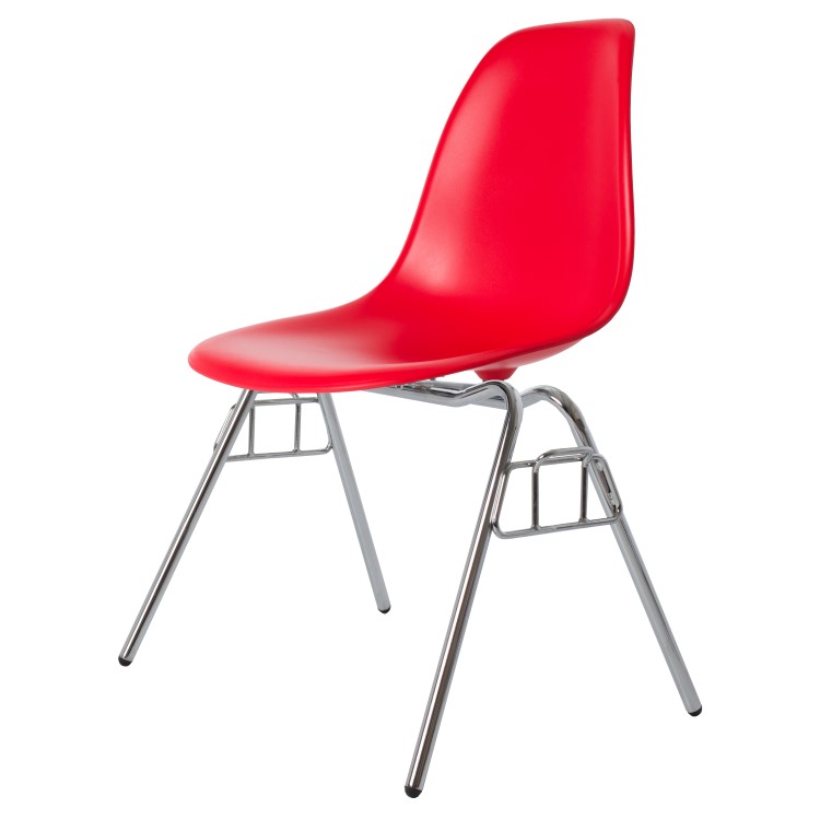 Charles Eames style, Jadalnia krzeslo DSS matowy PP czerwony
