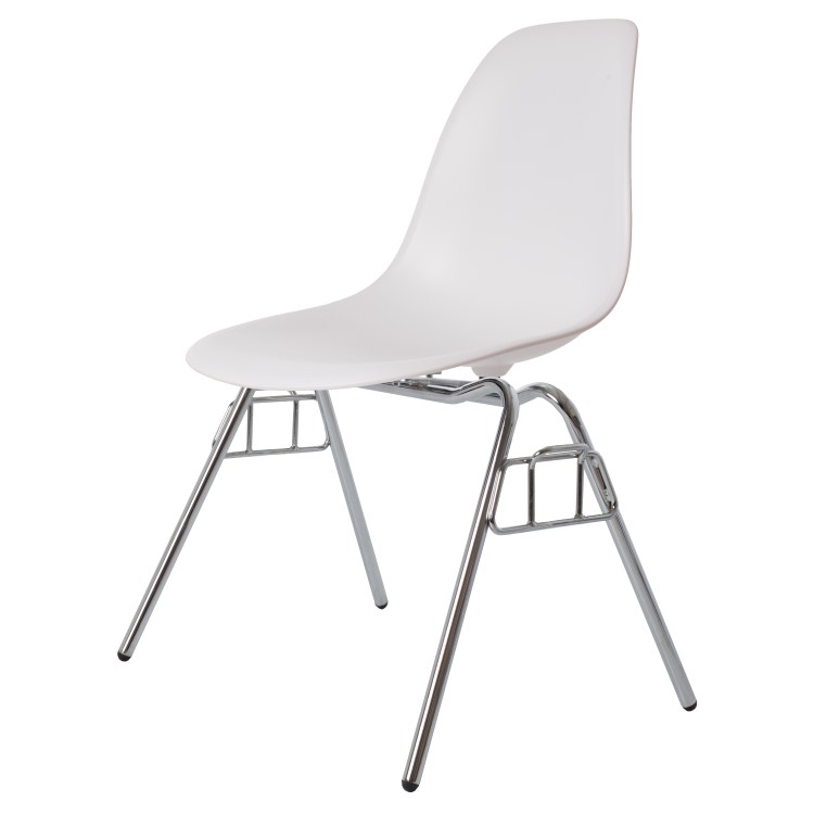 Charles Eames style, Jadalnia krzeslo DSS matowy PP bialy