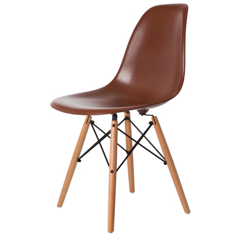 Charles Eames style, Jadalnia krzeslo DSW ABS brazowy