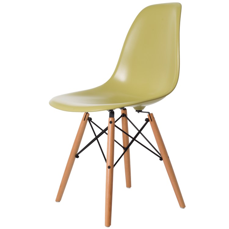 Charles Eames style, Jadalnia krzeslo DSW ABS oliwkowozielony