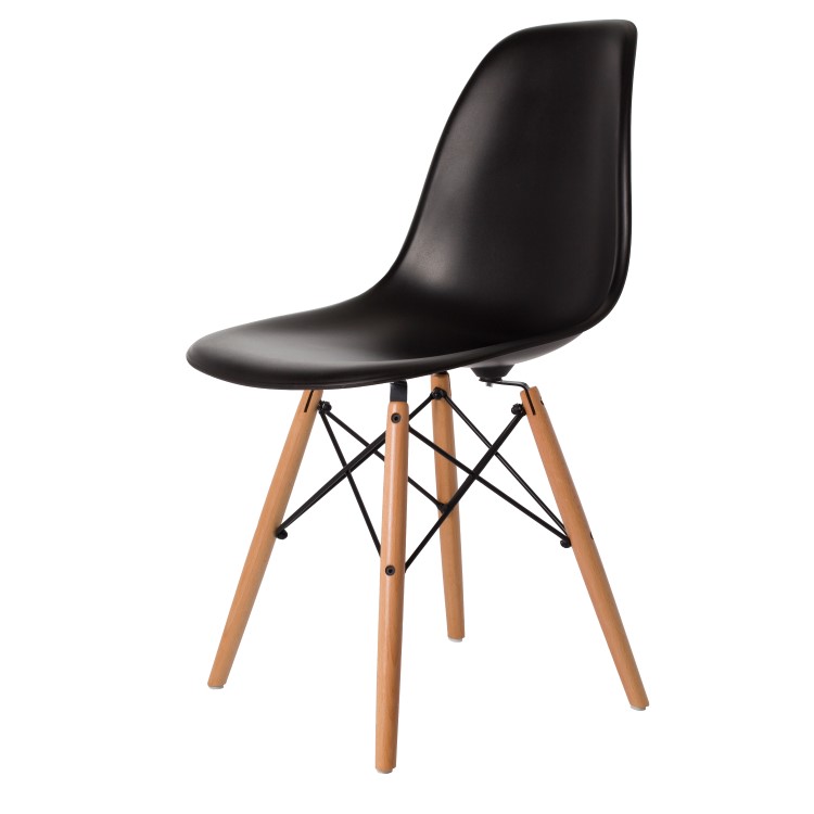 Charles Eames style, Jadalnia krzeslo DSW matowy PP czarny