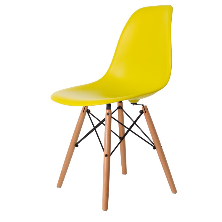 Charles Eames style, Jadalnia krzeslo DSW matowy PP wapno neonowe