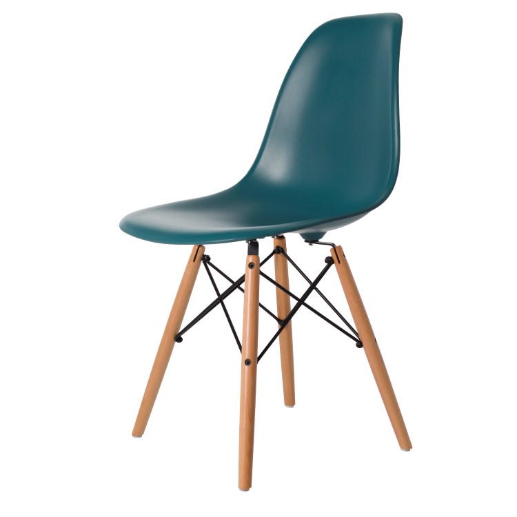 Charles Eames style, Jadalnia krzeslo DSW matowy PP blekitny