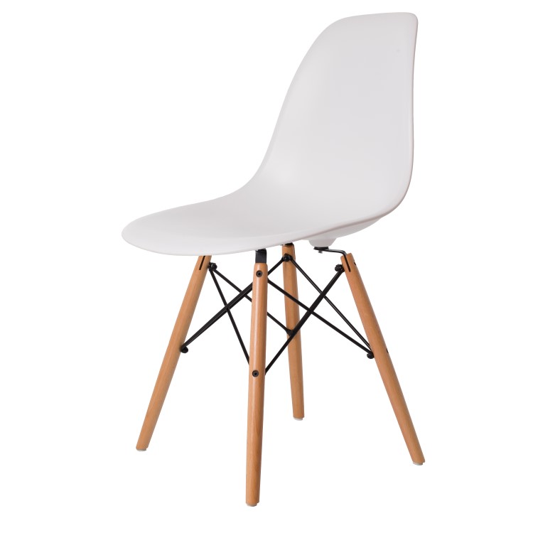 Charles Eames style, Jadalnia krzeslo DSW matowy PP bialy