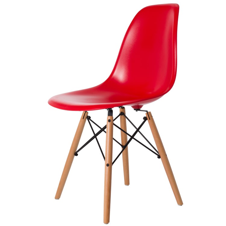 Charles Eames style, Jadalnia krzeslo DSW ABS czerwony