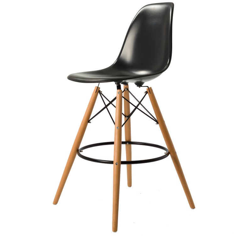 Charles Eames style, Krzeslo barowe DSW stolek ABS czarny