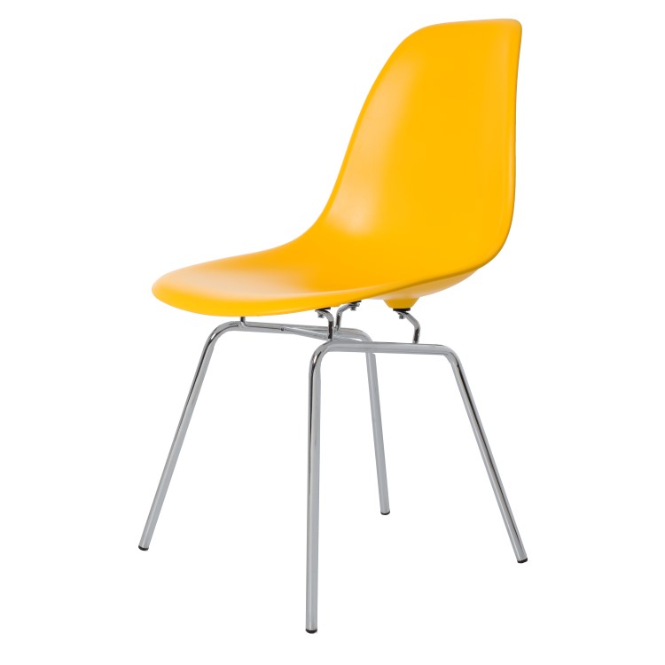 Charles Eames style, Jadalnia krzeslo DSX matowy PP zólty