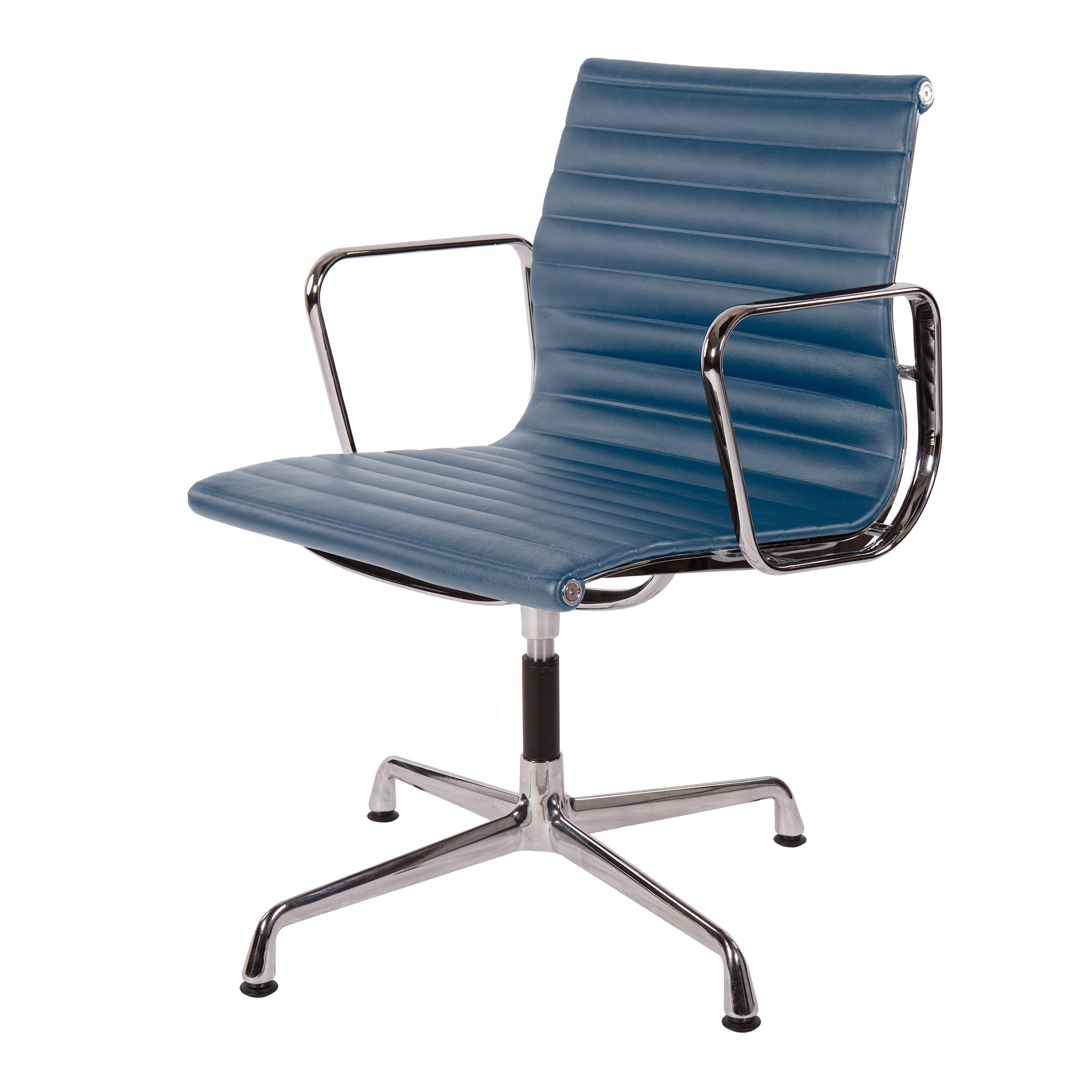 Charles Eames style, Krzeslo konferencyjne EA108 Skóra niebieski