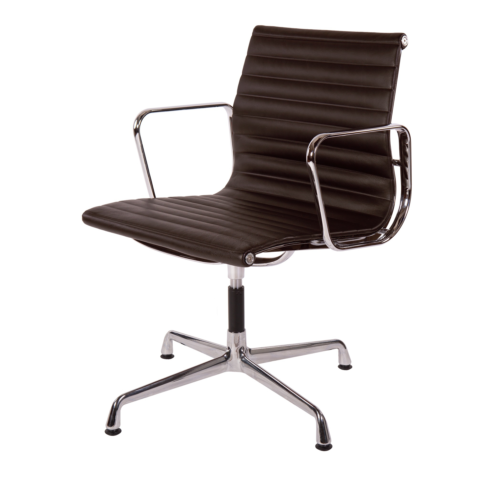 Charles Eames style, Krzeslo konferencyjne EA108 Skóra brazowy